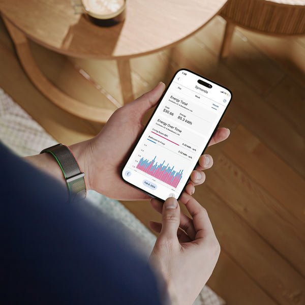 Saves up to 26% on energy bills. Track power consumption in the Mysa app