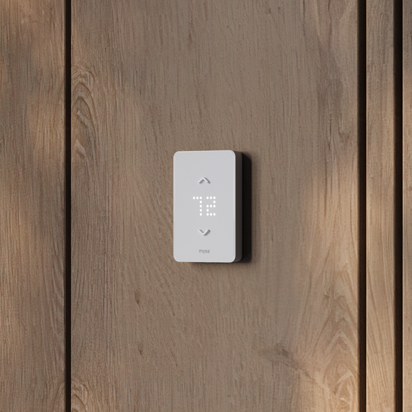 Mysa displays the room temperature, and the physical buttons allow you to adjust it