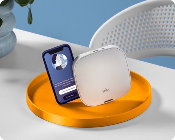 Le concentrateur Hilo est offert gratuitement – aucun coût de matériel, aucun frais mensuel. Vous pouvez aussi ajouter d’autres appareils compatibles à l’application Hilo.