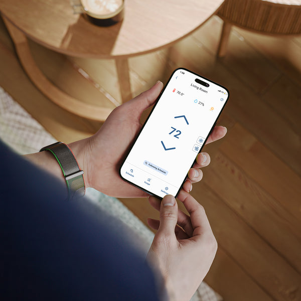 Adjust temperature from work, vacation, or the next room using the Mysa app
